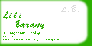 lili barany business card